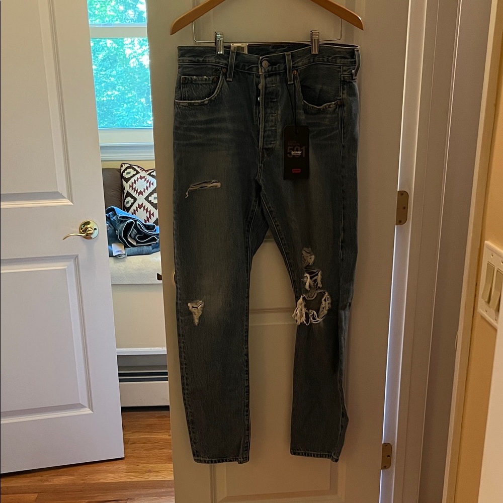 Levi's Women's Ripped Blue Skinny Jeans